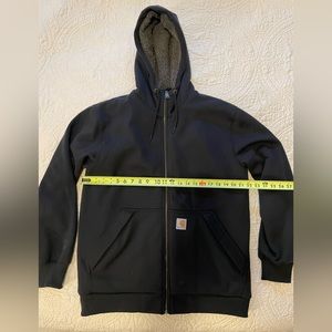 Carhartt Rain Defender, sherpa-lined hoodie. Black, medium